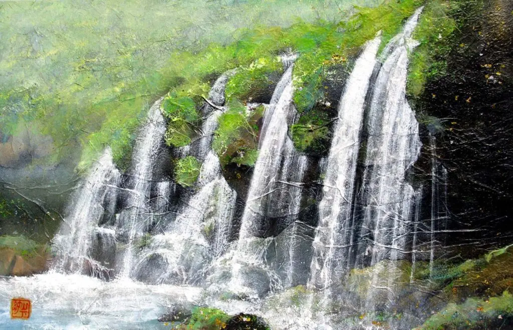 【真作】絵画　山下純一郎　紙彩流　幻想の蘭　繊細な描写と輝き　V125 和紙継ぎ紙作家 山下純一郎 (@70yama) • Facebook